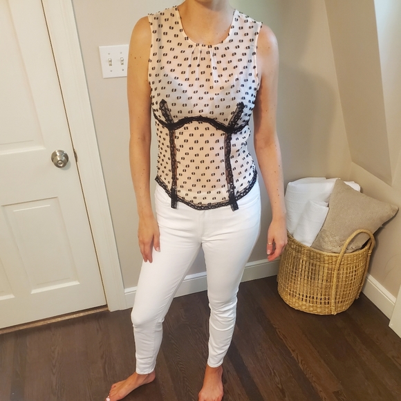 Vintage style Tracy Reese silk & lace top - Picture 2 of 4